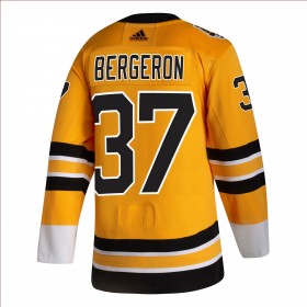 Män Ishockey Boston Bruins tröja Patrice Bergeron 37 2020-21 Reverse Retro Authentic